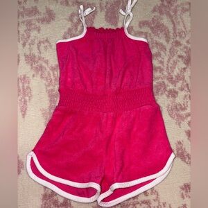 Okie Dokie Bright Pink Terry Romper Toddler Girl Size 2T